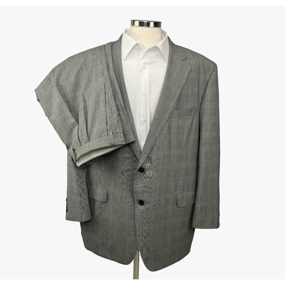 Samuelsohn Suit 49L 42x30 Custom 2 Piece Glen Plaid Super 120's